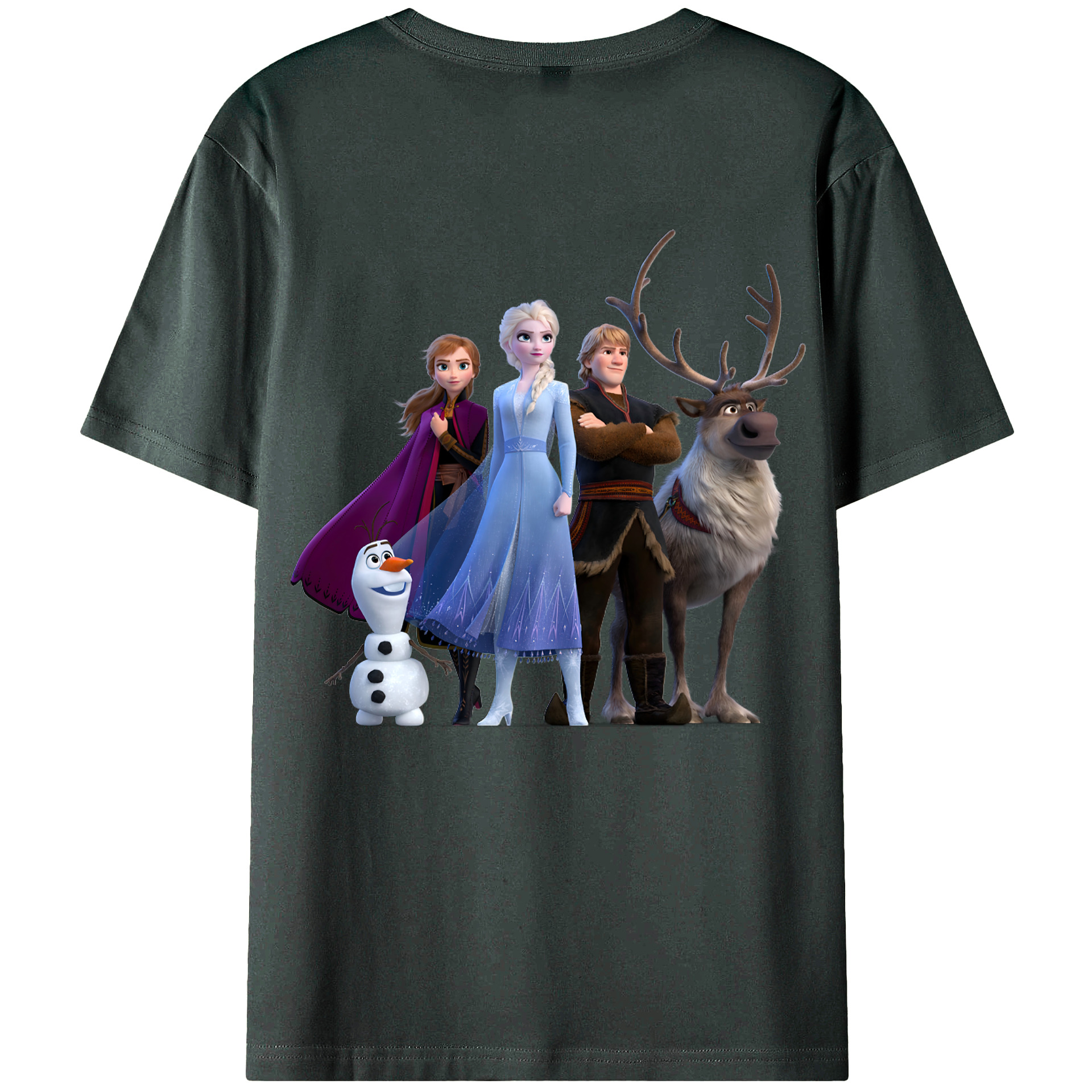 （画像用） アナと雪の女王 アンナ エルサ Frozen Anna Elsa 綿100％ メンズ半袖Tシャツ（バックプリント） 通気性